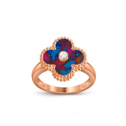 [LUCKY LOVE]CLOVER DIAMOND RING ROSE GOLD COLLECTION
