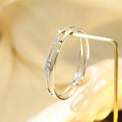 [LUCKY LOVE]Move Romane Diamond Bangle Bracelet