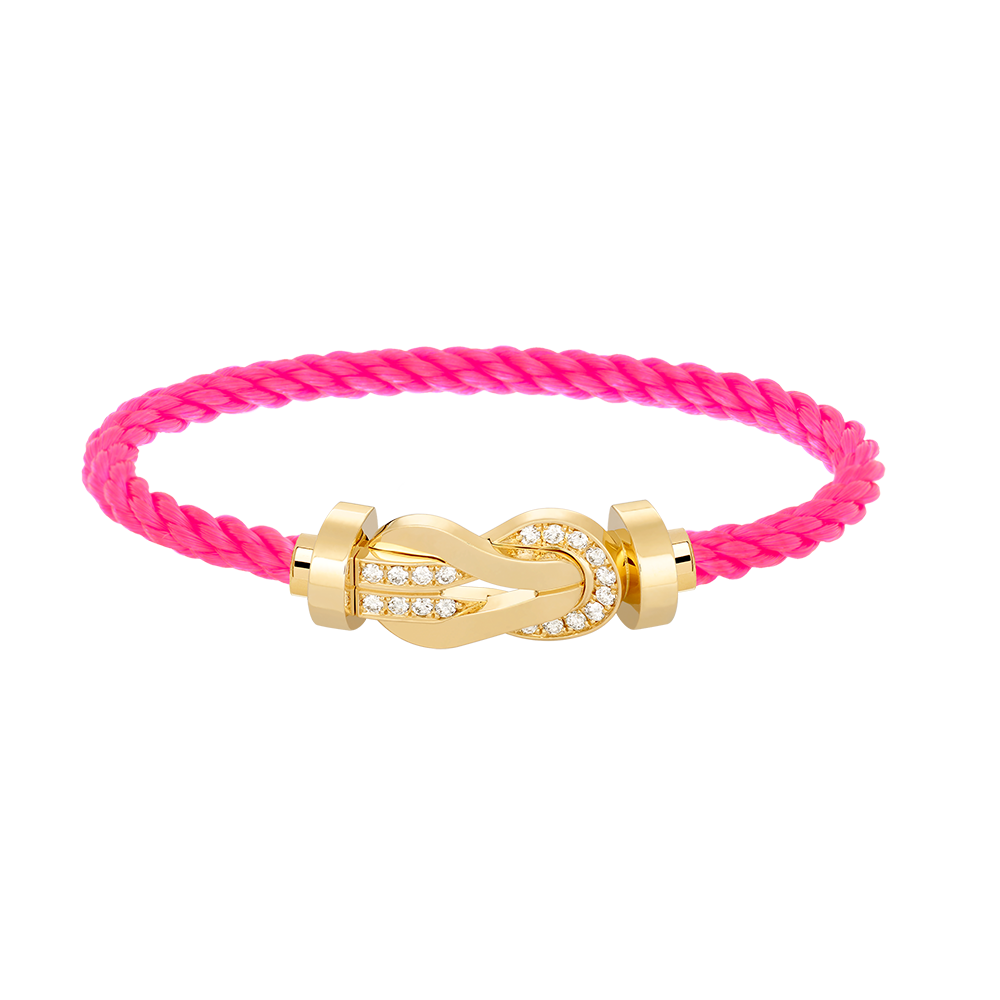 [LUCKY LOVE]CHANCE LARGE 8 FIGURE BUCKLE HALF DIAMOND BRACELET GOLD