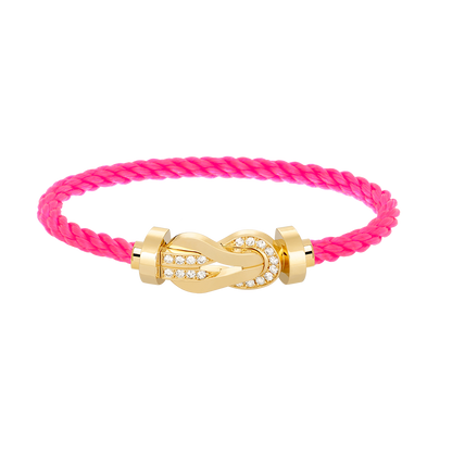 [LUCKY LOVE]CHANCE LARGE 8 FIGURE BUCKLE HALF DIAMOND BRACELET GOLD