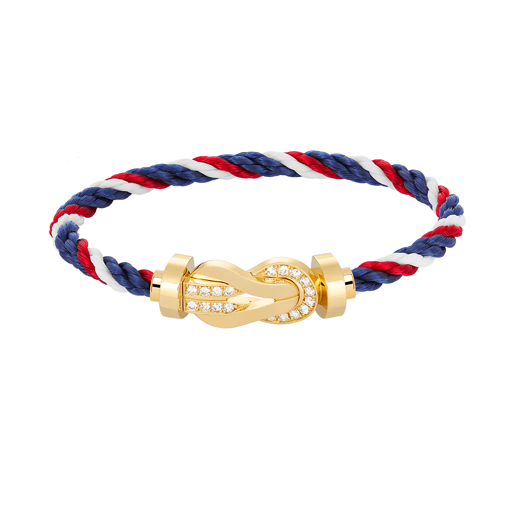 [LUCKY LOVE]CHANCE LARGE 8 FIGURE BUCKLE HALF DIAMOND BRACELET GOLD
