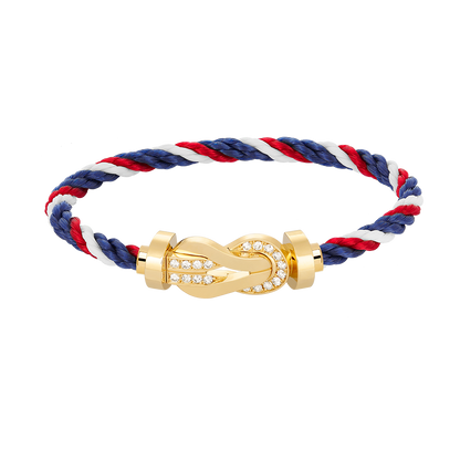 [LUCKY LOVE]CHANCE LARGE 8 FIGURE BUCKLE HALF DIAMOND BRACELET GOLD