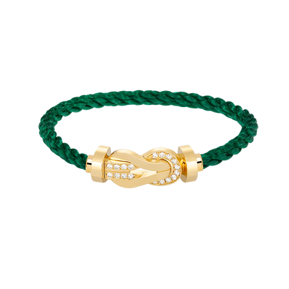 [LUCKY LOVE]CHANCE LARGE 8 FIGURE BUCKLE HALF DIAMOND BRACELET GOLD