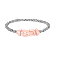 [LUCKY LOVE]CHANCE LARGE 8 FIGURE BUCKLE HALF DIAMOND BRACELET ROSE GOLD
