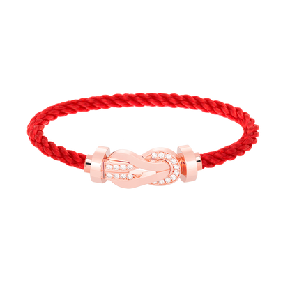 [LUCKY LOVE]CHANCE LARGE 8 FIGURE BUCKLE HALF DIAMOND BRACELET ROSE GOLD