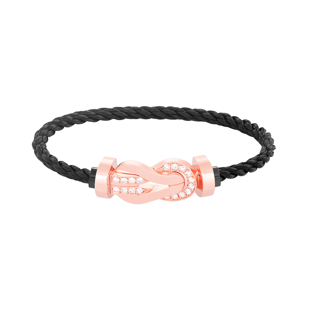 [LUCKY LOVE]CHANCE LARGE 8 FIGURE BUCKLE HALF DIAMOND BRACELET ROSE GOLD