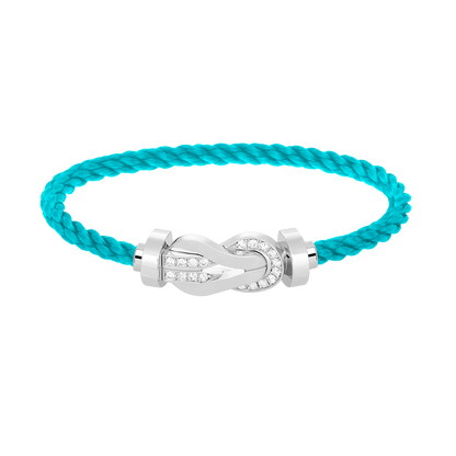[LUCKY LOVE]CHANCE LARGE 8 FIGURE BUCKLE HALF DIAMOND BRACELET SILVER