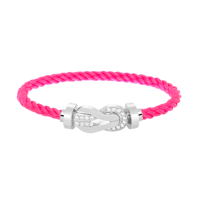 [LUCKY LOVE]CHANCE LARGE 8 FIGURE BUCKLE HALF DIAMOND BRACELET SILVER