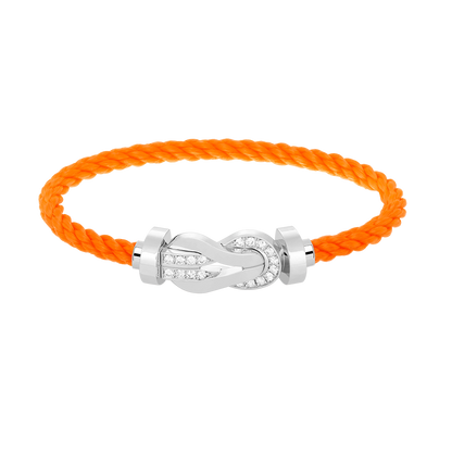 [LUCKY LOVE]CHANCE LARGE 8 FIGURE BUCKLE HALF DIAMOND BRACELET SILVER