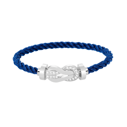 [LUCKY LOVE]CHANCE LARGE 8 FIGURE BUCKLE HALF DIAMOND BRACELET SILVER