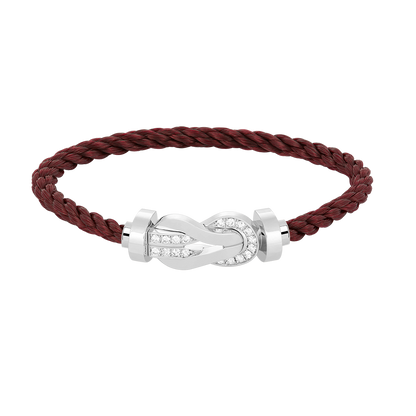 [LUCKY LOVE]CHANCE LARGE 8 FIGURE BUCKLE HALF DIAMOND BRACELET SILVER