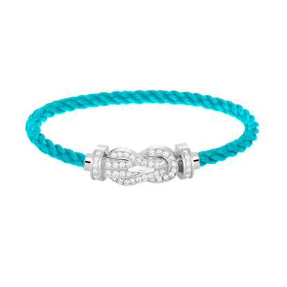 [LUCKY LOVE]CHANCE LARGE 8 FIGURE BUCKLE FULL DIAMOND BRACELET SILVER