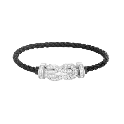 [LUCKY LOVE]CHANCE LARGE 8 FIGURE BUCKLE FULL DIAMOND BRACELET SILVER