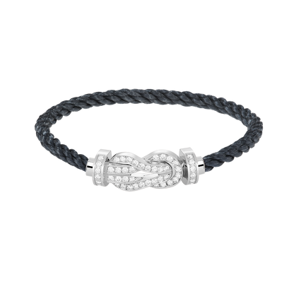 [LUCKY LOVE]CHANCE LARGE 8 FIGURE BUCKLE FULL DIAMOND BRACELET SILVER