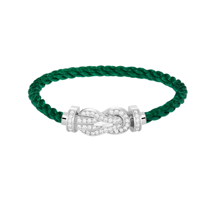 [LUCKY LOVE]CHANCE LARGE 8 FIGURE BUCKLE FULL DIAMOND BRACELET SILVER