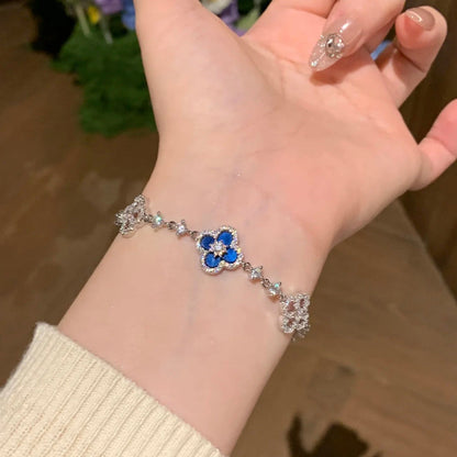 [LUCKY LOVE]CLOVER 5 MOTIF PINK BLUE RED WHITE BRACELET
