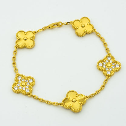 [LUCKY LOVE] CLOVER 5 MOTIF LASER BRACELET COLLECTION
