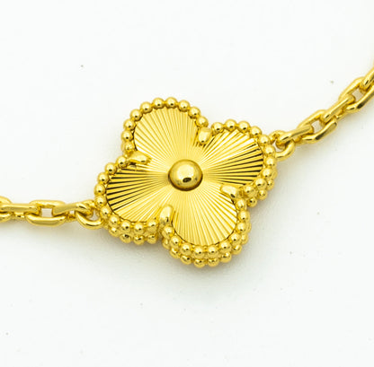 [LUCKY LOVE]CLOVER BRACELET 5 MOTIFS GOLD DIAMOND