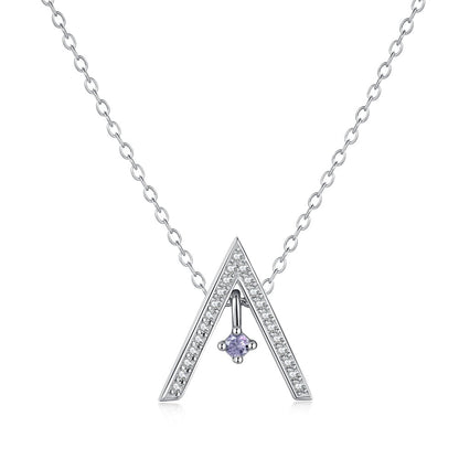 [LUCKY LOVE]Sparkling "A" Shape Necklace