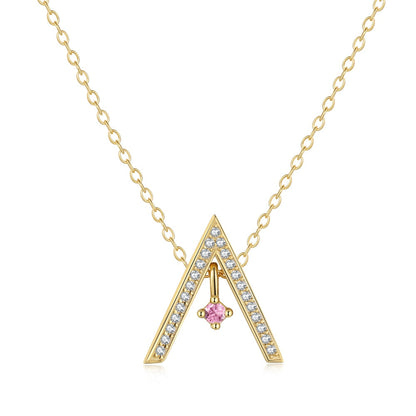 [LUCKY LOVE]Sparkling "A" Shape Necklace