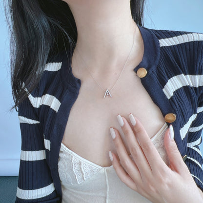 [LUCKY LOVE]Sparkling "A" Shape Necklace