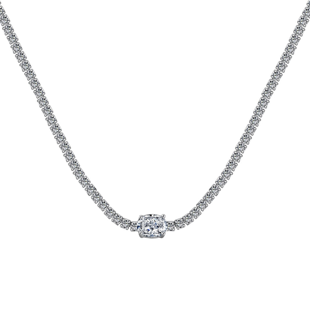 [LUCKY LOVE]1.0 Carat Shining Oval Cut Necklace