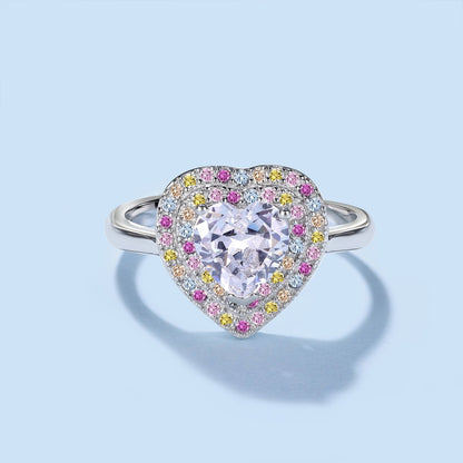 [LUCKY LOVE]Delicate Ebullient Heart Shape Wedding Ring