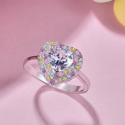 [LUCKY LOVE]Delicate Ebullient Heart Shape Wedding Ring