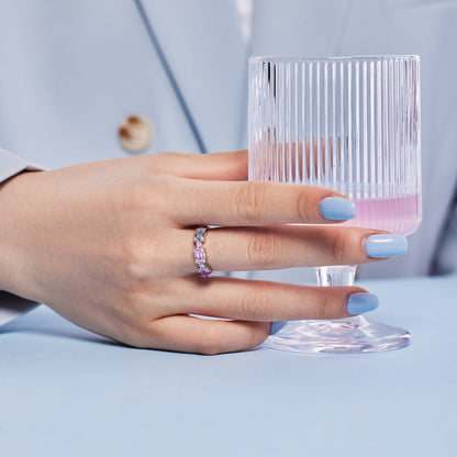 [LUCKY LOVE]Unique Colorful Emerald Cut Party Ring