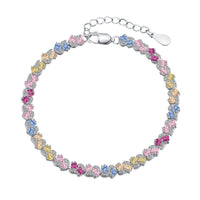 [LUCKY LOVE]Ornate Colorful Flower Shape Party Bracelet