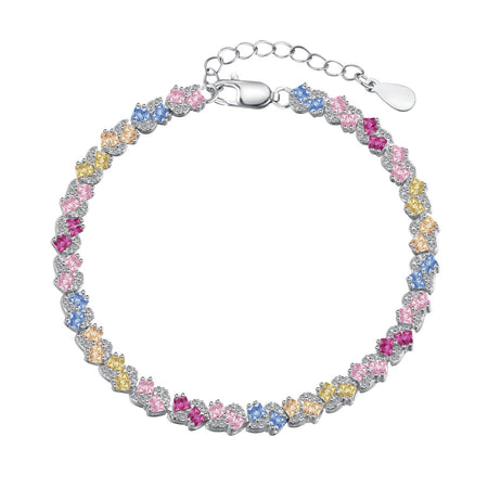 [LUCKY LOVE]Ornate Colorful Flower Shape Party Bracelet