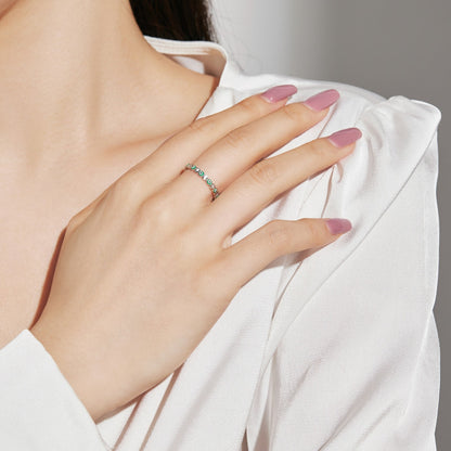 [LUCKY LOVE]Sparkling Vibrant Round Shape Daily Ring