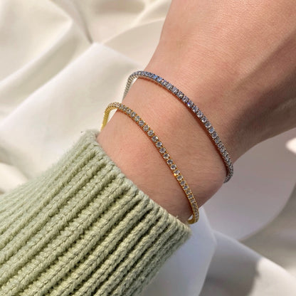 [LUCKY LOVE]Radiant Shinning Princess Cut Tennis Bracelet