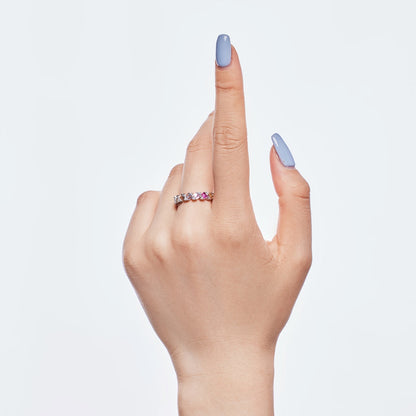 [LUCKY LOVE]Delicate Vibrant Emerald Cut Daily Ring