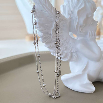 [LUCKY LOVE]Dainty Double Layer Love Heart Bracelet