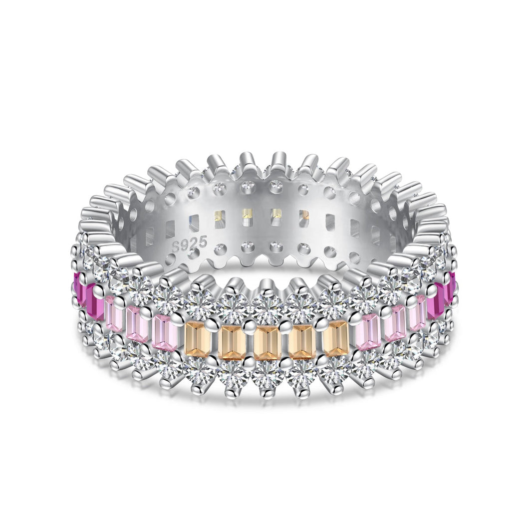 [LUCKY LOVE]Ornate Colorful Radiant Cut Daily Ring