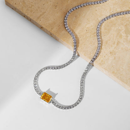 [LUCKY LOVE]2.0 carat Ornate Emerald Cut Necklace