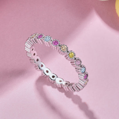 [LUCKY LOVE]Unique Scintillating Round Cut Daily Ring