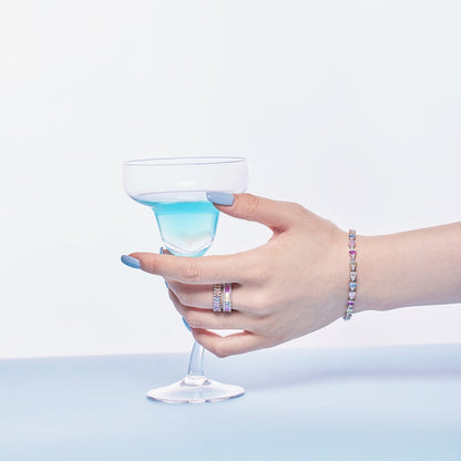 [LUCKY LOVE]Dainty Kaleidoscopic Emerald Cut Daily Ring