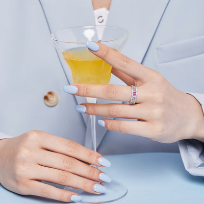 [LUCKY LOVE]Dainty Kaleidoscopic Emerald Cut Daily Ring