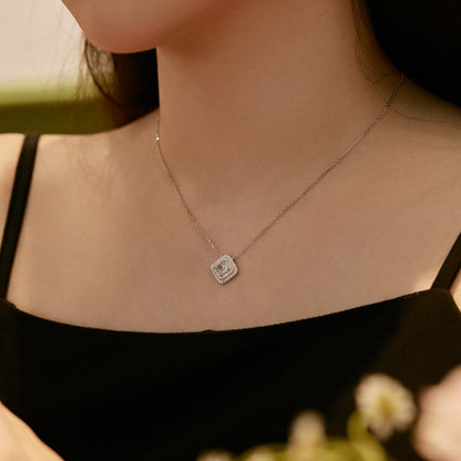 [LUCKY LOVE]Sparkling Asscher Cut Necklace