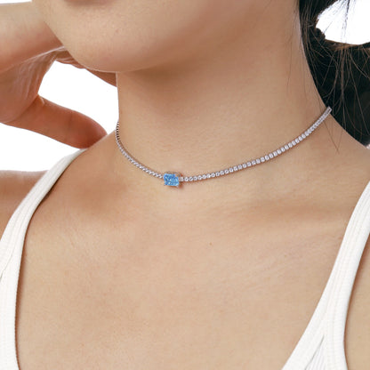 [LUCKY LOVE]2.0 carat Ornate Emerald Cut Necklace