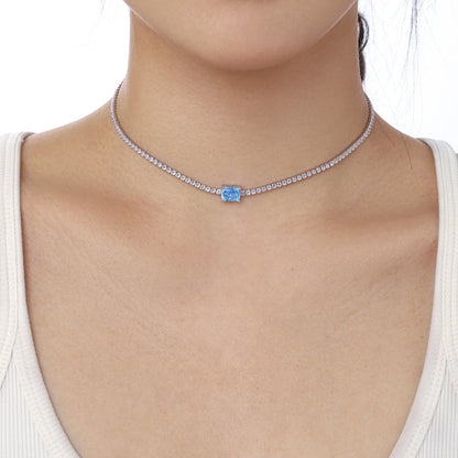 [LUCKY LOVE]2.0 carat Ornate Emerald Cut Necklace