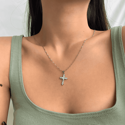 [LUCKY LOVE]Delicate Cross Shape Necklace
