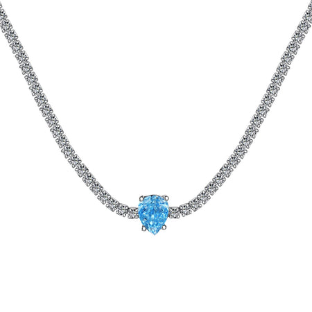 [LUCKY LOVE]1.0 carat Unique Pear Cut Tennis Necklace