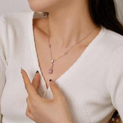 [LUCKY LOVE]Dazzling Pear Cut Necklace