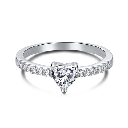[LUCKY LOVE]0.5 Carat CaratEternity Charming Heart Shape Lover Ring
