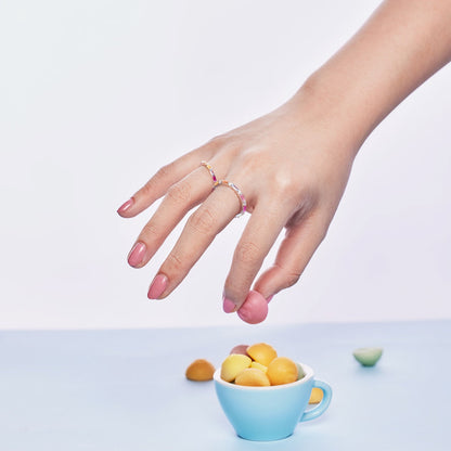 [LUCKY LOVE]Exquisite Multicolored Emerald Cut Daily Ring