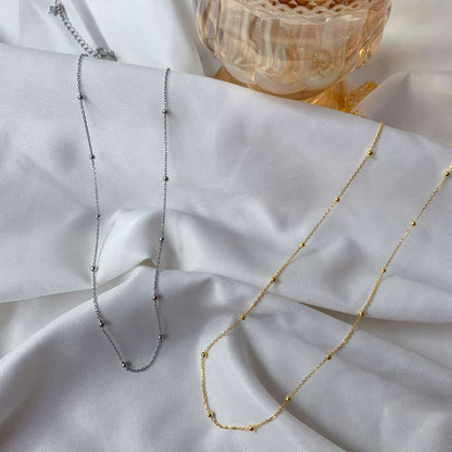 [LUCKY LOVE]Small Bead Clavicle Chain Simple Necklace