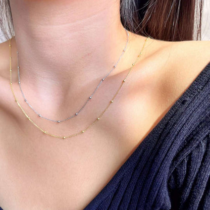 [LUCKY LOVE]Small Bead Clavicle Chain Simple Necklace